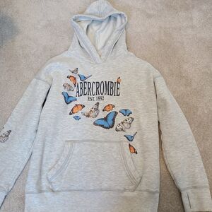 Abercrombie Kids Gray Hoodie with Butterfly Design